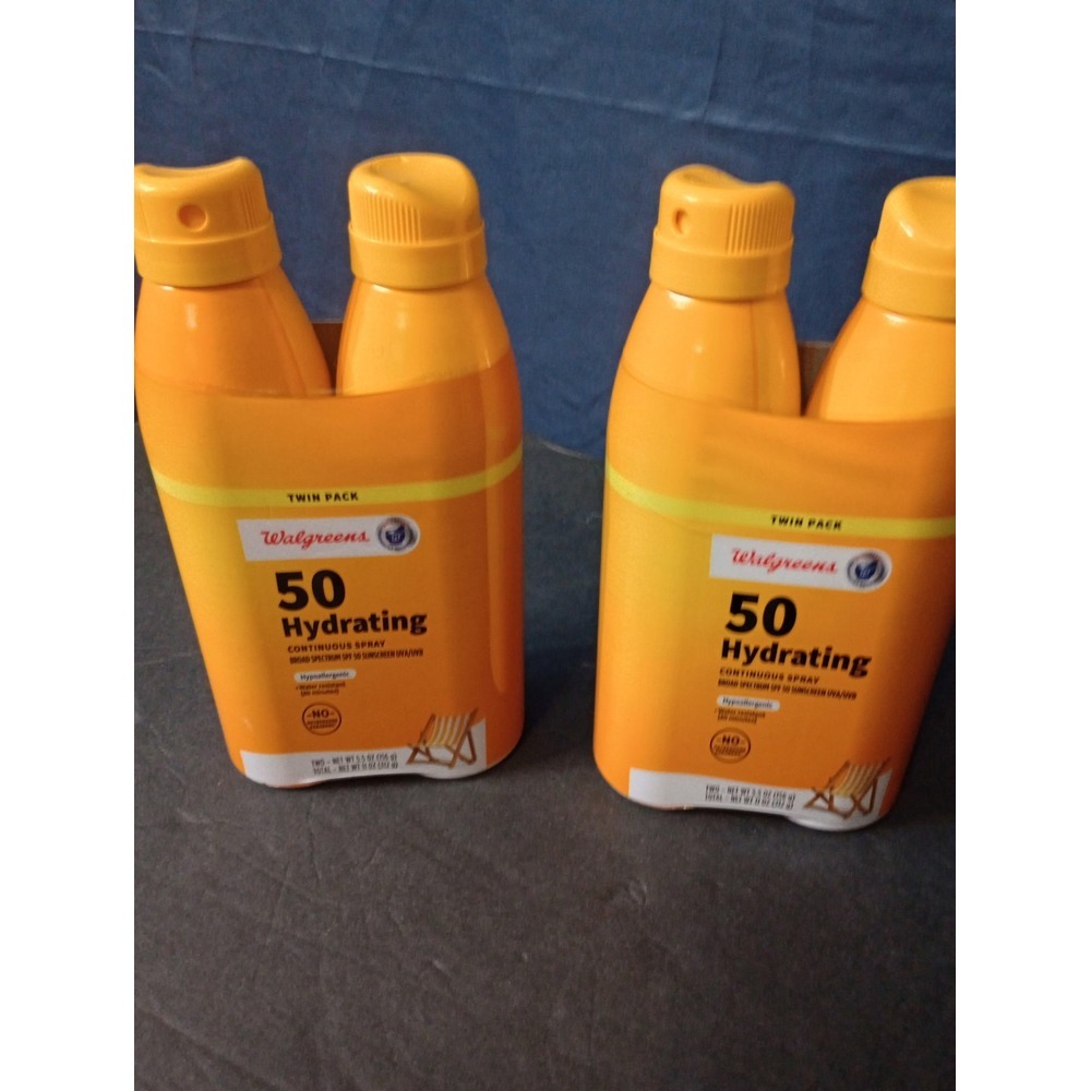 Lot 2-Twin Pack Walgreens 50 Hydrating Broad Spectrum SPF 50 Exp. 1/2026